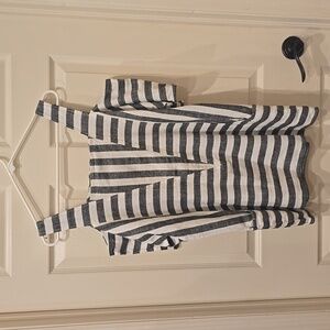 Soft Surroundings cold shoulder tunic - black/white stripe M